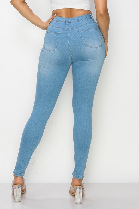 HIGH WAISTED STRETCHED SKINNY JEANS